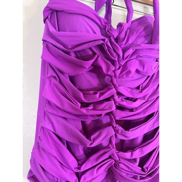 Spanx Swimsuit 16 Purple Braided Feminine Sexy Swim Beach Luxury Preppy Modern - Picture 3 of 10